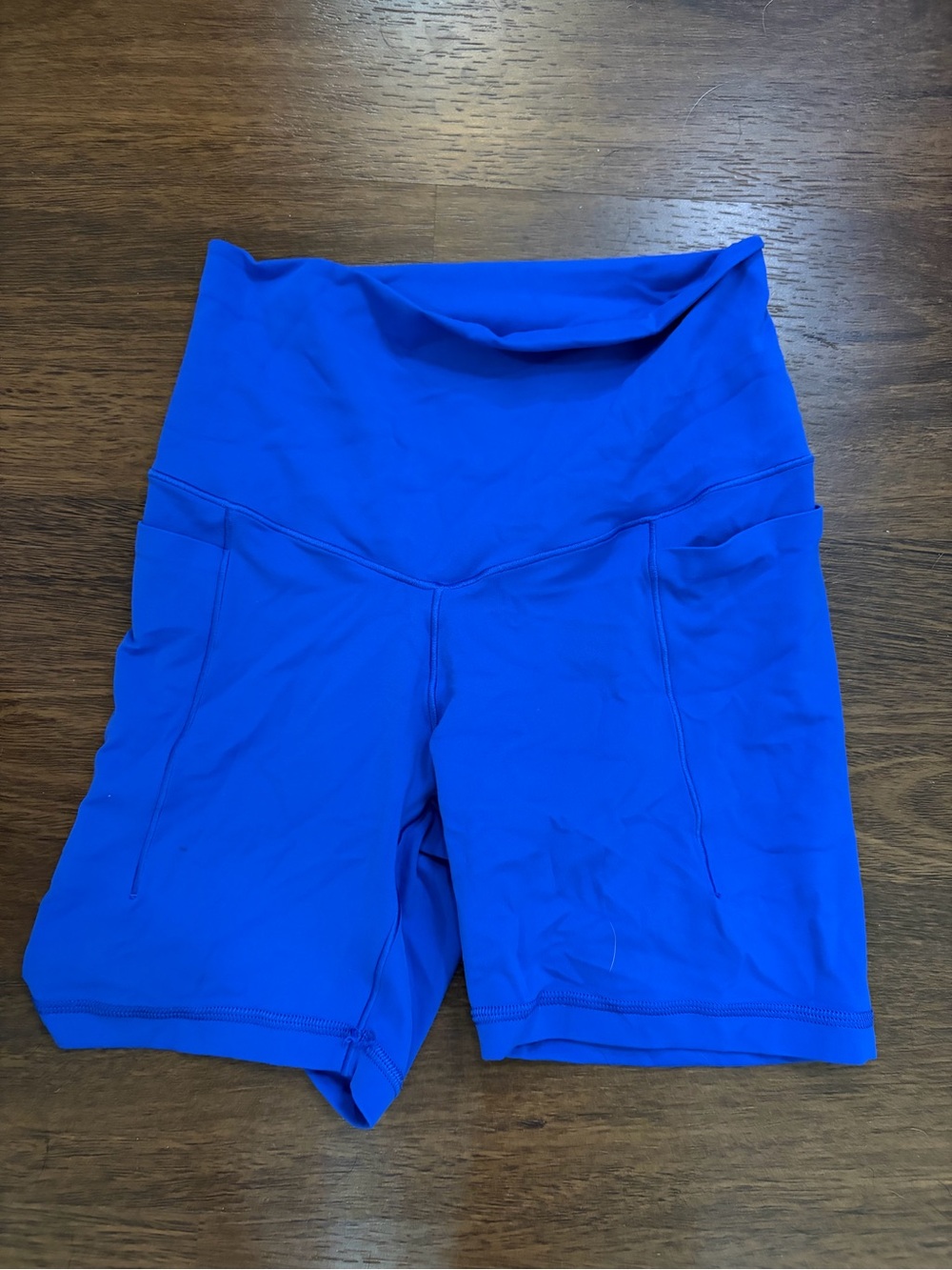 aerie Bright Blue High-Rise Bike Shorts with Side Pockets